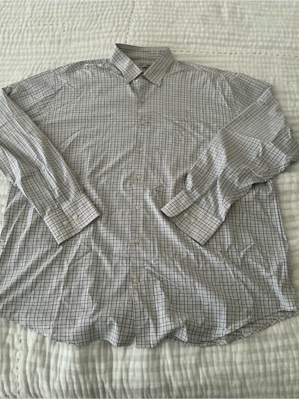 Peter Millar Gray Plaid Button-Down Shirt
